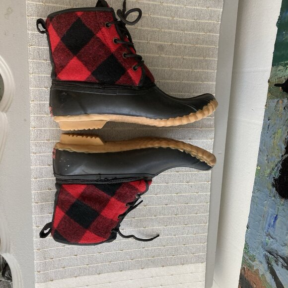 Chooka Duck Boots Buffalo Plaid Mud Outdoors Fall Size 10 - Picture 3 of 10